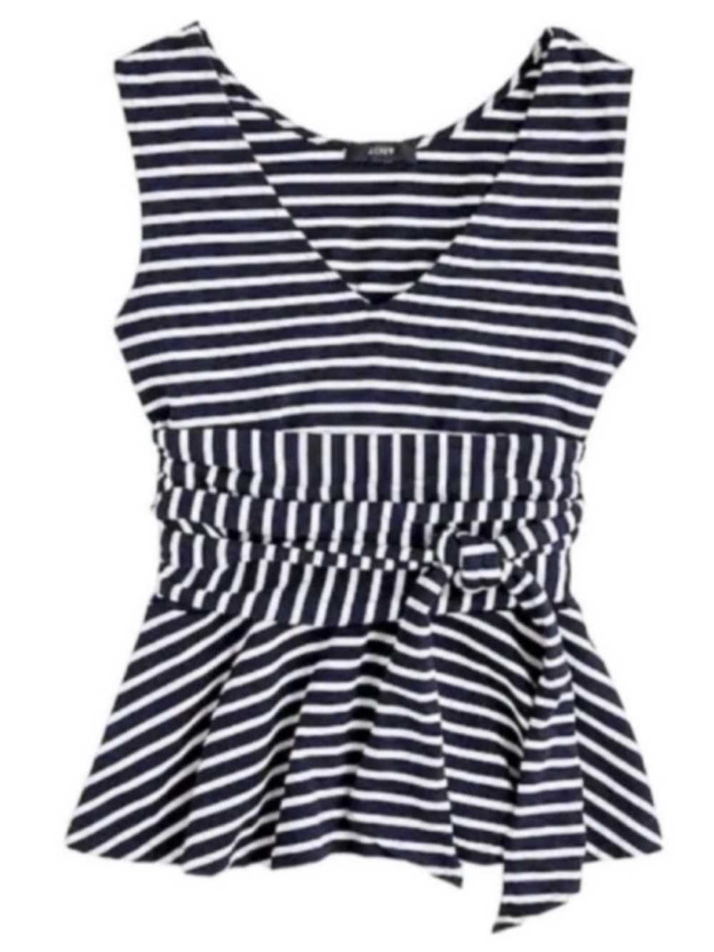J. Crew Nautical Striped Sleeveless Top with Wrap Belt